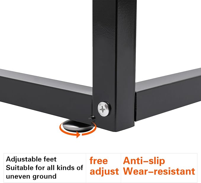 5-Tier Retail Display Rack Market Shelf Snack Rack with Adjustable Feet Supermarket Retail Display Stand with Metal Frame for Home Restaurants and Fruit Stores 47.24x13.78x59.06in