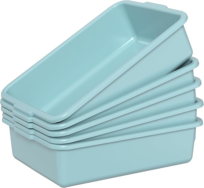 8 L Plastic Bus Tubs Plastic Commercial Bus Boxes Mint Green 5 Packs