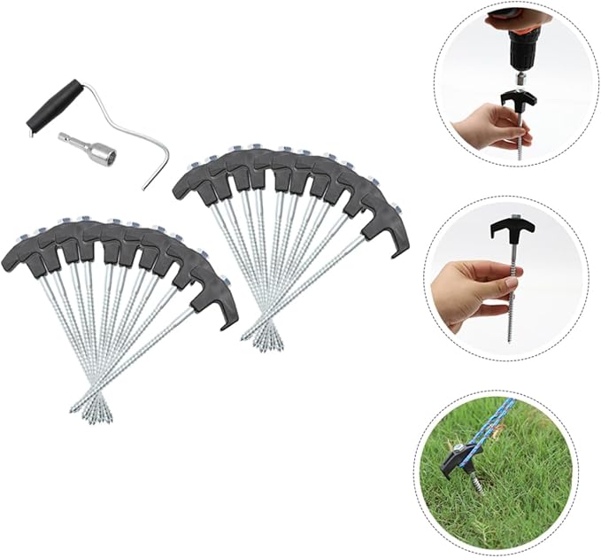 1Set Heavy Duty Tent Stakes Camping and Tarp Stake Kit for Outdoor Use Easy to Drive and Remove for Anchoring Tents Canopies and Gazebos