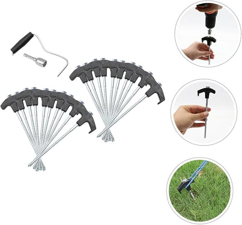 1Set Heavy Duty Tent Stakes Camping and Tarp Stake Kit for Outdoor Use Easy to Drive and Remove for Anchoring Tents Canopies and Gazebos