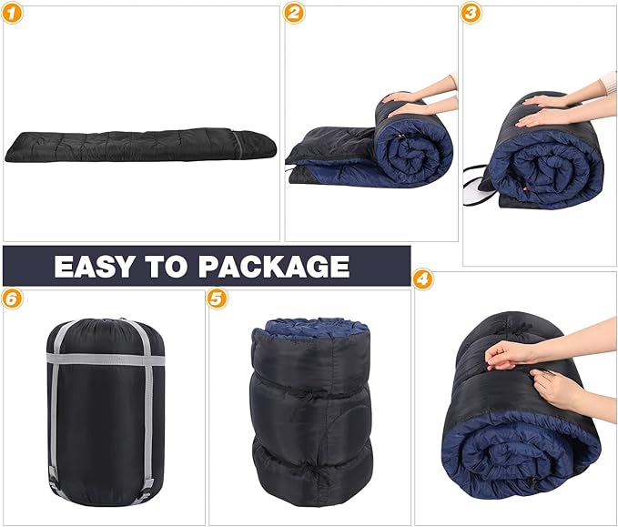REDCAMP Flannel Sleeping Bag for Adults Comfortable Cotton Sleeping Bags for Camping with Detachable Hood Red/Grey/Blue/Black