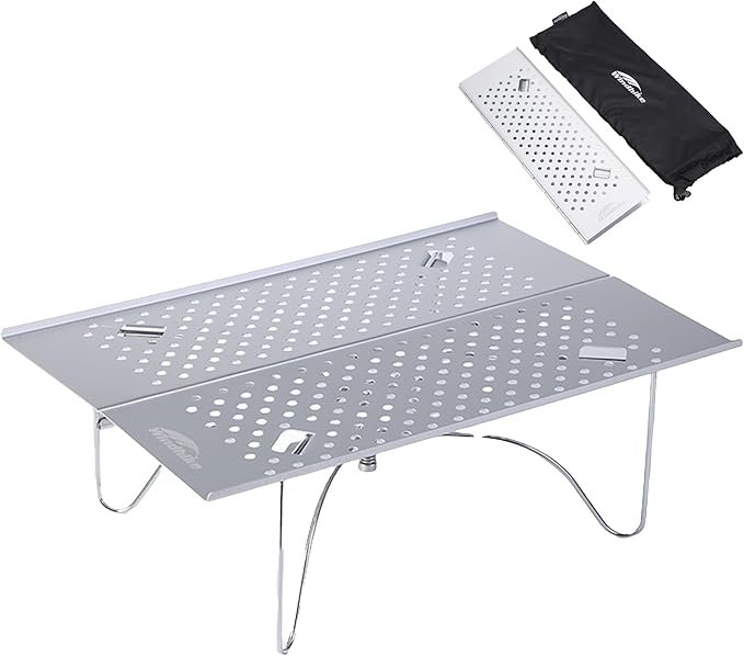 11oz Ultralight Small Folding Camping Table - 66lb Load Capacity Mini Backpacking Table with Carry Bag Aluminum No Assembly for Hiking Camping &amp Beach Compact Small Side Table