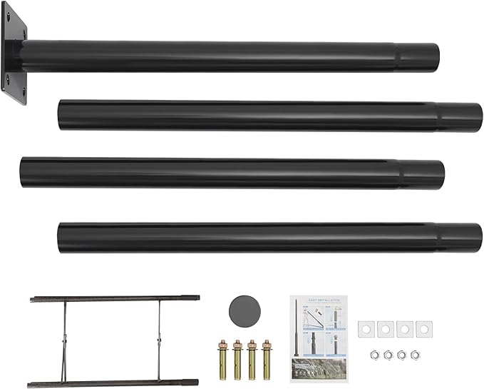 Street Light Pole 13ft Tall Split Street Lamp Post for Outdoor Street Courtyard Parking Lot Lighting Post Fixtures with Mounting Ground Cage Patio Lighting Pole (13FT 76mm)