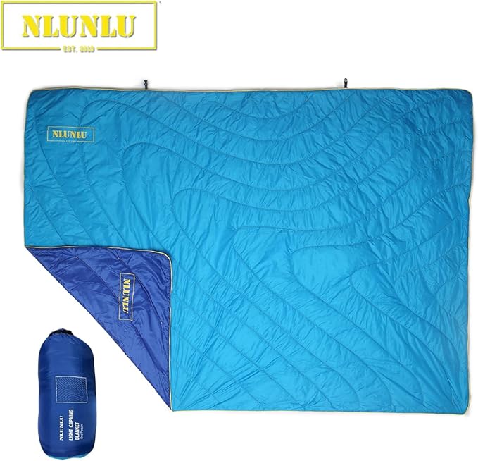 Packable Multi-Use Camping Blanket 52×75 – Lightweight Wearable Quilt Machine Washable Weather &amp Stain Resistant Easy-Pack Stuff Sack for Camping Picnic Beach Travel &amp Stadium