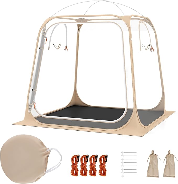 KOTEK Sports Tents for 2-4 Persons 7 x 7 ft Pop Up Bubble Tent with 2 Ventilated Windows Floor Mat &amp Carrying Bag Weather Proof for Sports Events Outdoor Patio Garden Backyard Camping