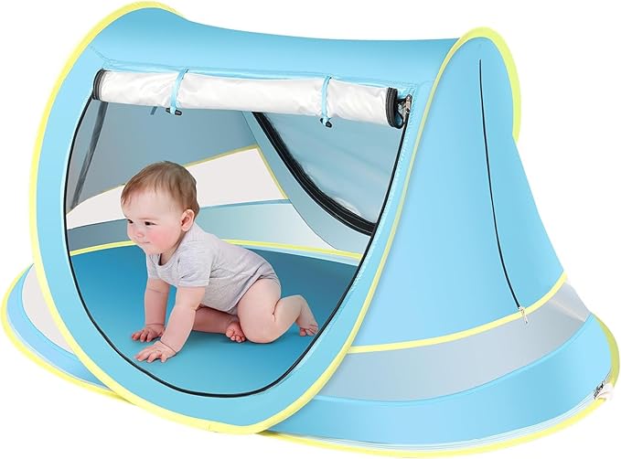 Baby Beach Tent Pop Up Toddler Travel Bed for Boys or Girls Sun Shade for Toddler Camping Infant Portable Sun Shade Summer Beach Baby