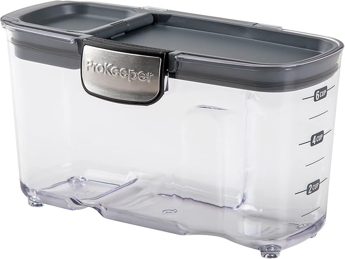 Progressive International ProKeeper+ Clear Plastic Airtight Food Baker's Kitchen Storage Organization Container Canister Set with Magnetic Accessories 2- Piece Set (Cereal 1.5-Quart)