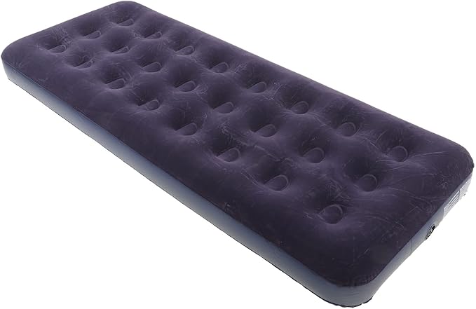 Inflatable Camping Mattress Thickened Resilience Flocked Top Portable Sleeping Mat with Beehive Column Firmness Fully Enclosed Material for