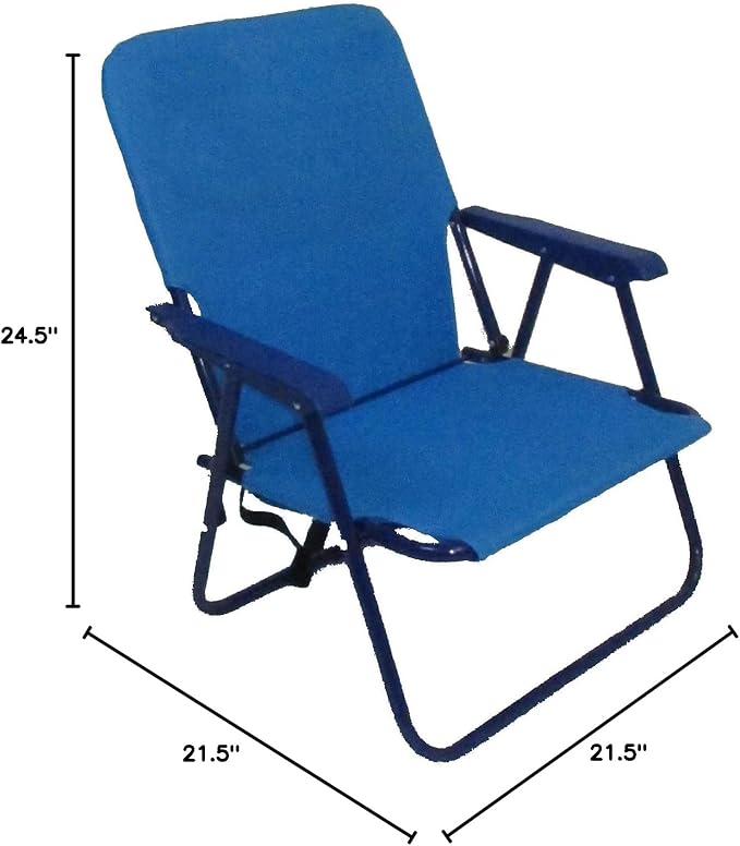 Personalized Imprinted Backpack 1 Position Beach Chair - Pacific Blue