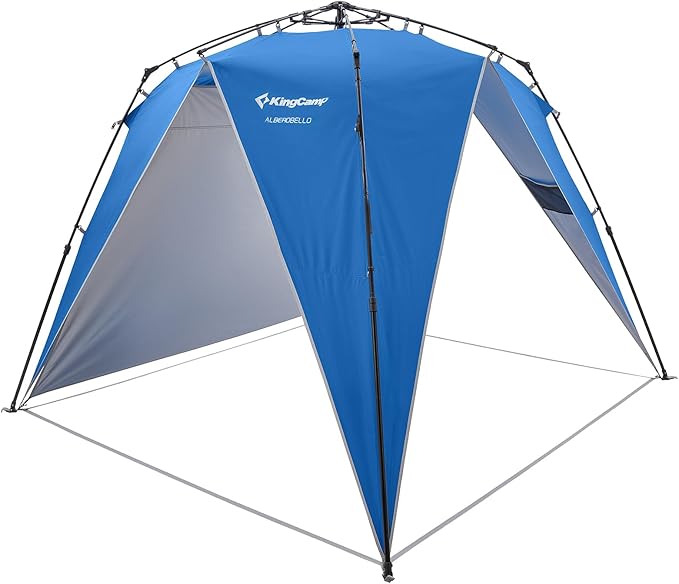 KingCamp Pop Up Canopy Beach Tent for 6-8 Person 7.9' x 7.9' Outdoor Sun Shade with Detachable Sunshade for Camping Beach Garden &amp Backyard