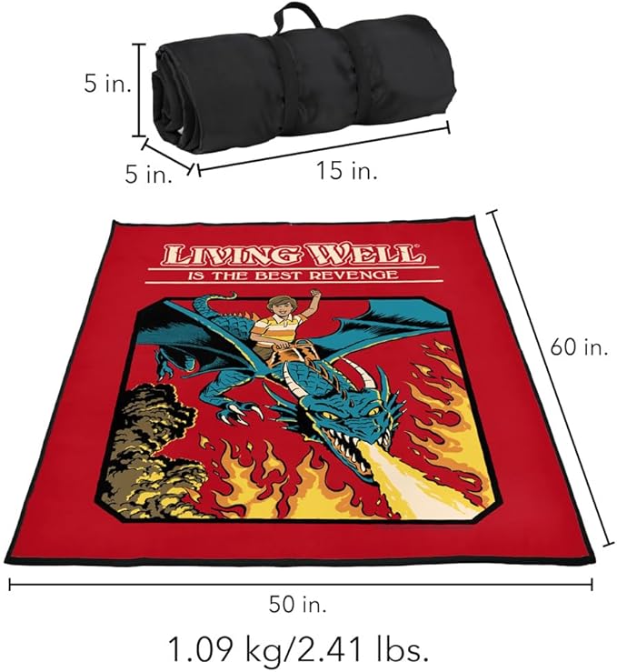 LOGOVISION Steven Rhodes Living Well Outdoor Blanket for Picnic Beach Camping Park Tailgate 50x60