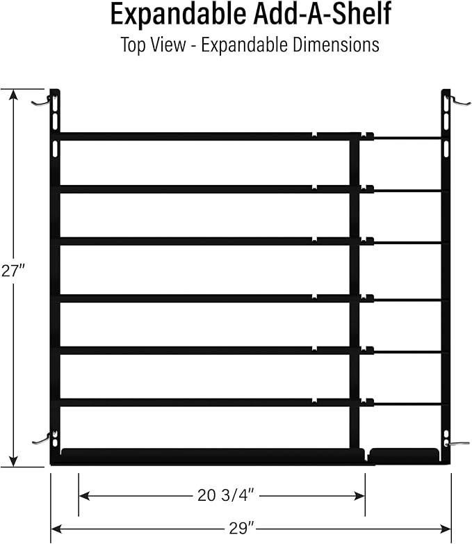 Display Technologies Cold Vault Expandable Add-A-Shelf (Pack of 4) - Maximize Storage and Organization in Your Cold Storage Drink Organizer for Cans Bottles and More
