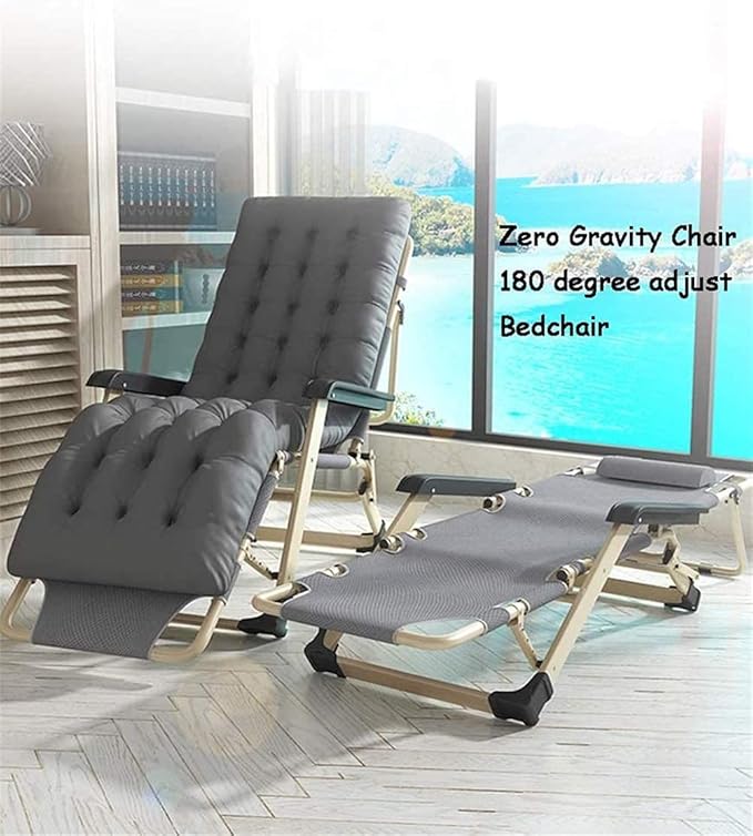 FWZJ Zero Gravity Recliner with Neck Pillow Folding Recliner Adjustable Outdoor Chair Suitable for terraces Swimming Pools etc Camping and Beach Chairs 300kg