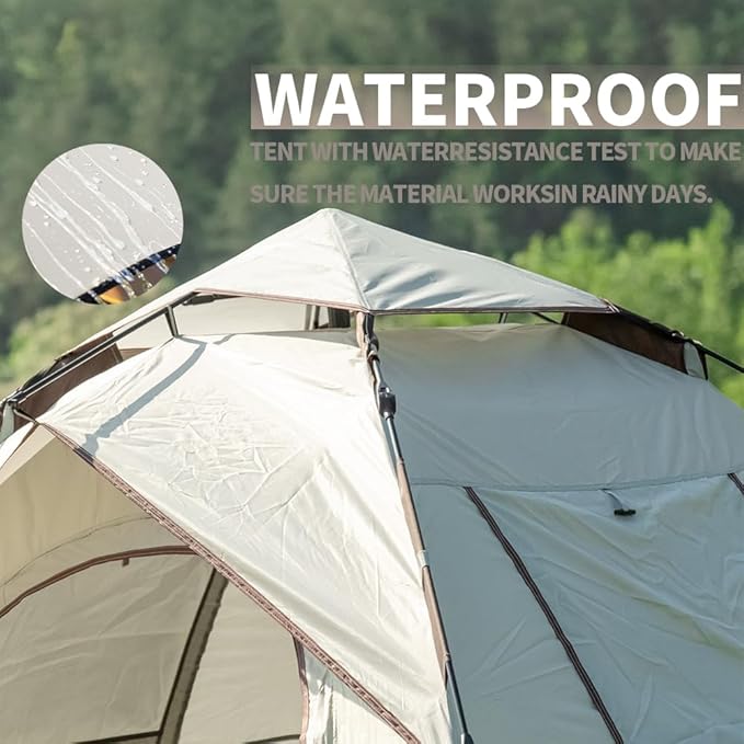 Camping Tent with Instant Setup Waterproof Tent 1-2 Person Easy Quick Setup Dome Family Tents for Camping