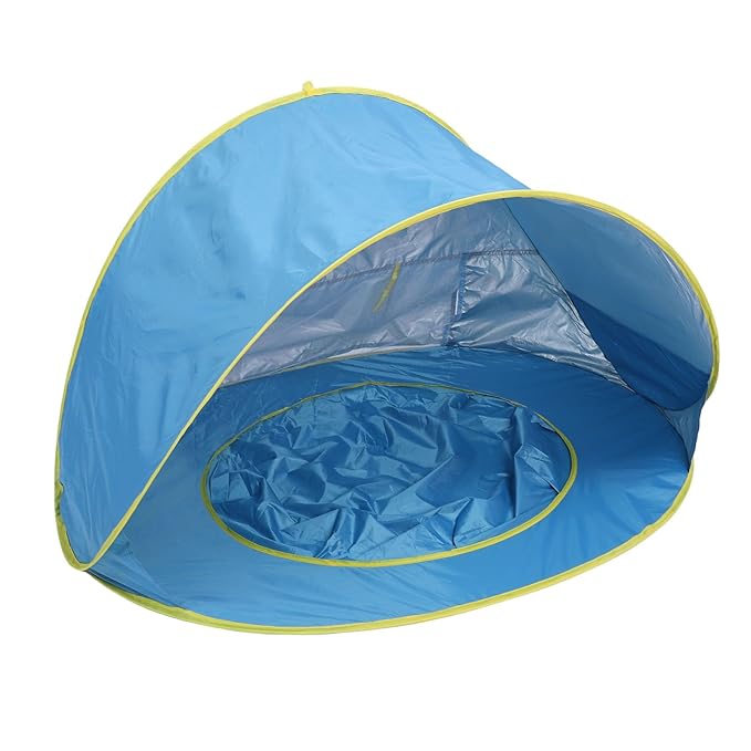 Baby Beach Tent Sun Shade Pop Up Tent with Pool for Outdoor Activities Lightweight and Portable (Blue)