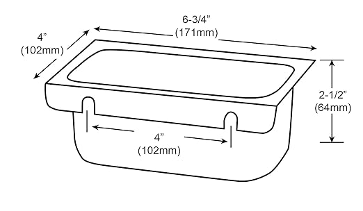 Commercial Kitchen Restaurant Duty Canopy Hood Grease Cup- Removable Keyhole Mount 2.5” Deep