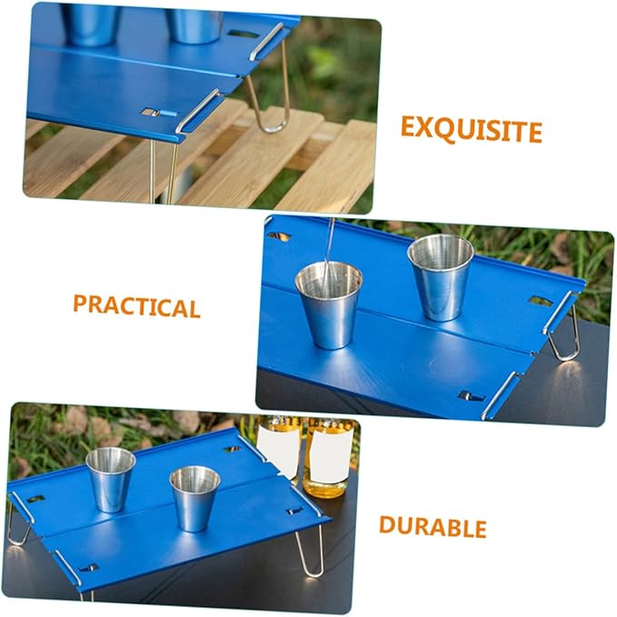 Folding Camping Table Portable Aluminum Alloy Outdoor Picnic Table Compact and Lightweight for BBQ Hiking and Camping