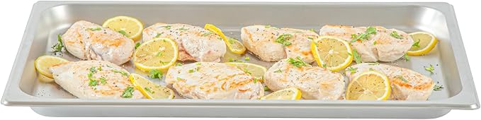 Restaurantware-Kitchen Tek Full Size Steam Table Pans 12 Anti-Jam Steam Pans - Lids Sold Separately 1.2” Deep 24 Gauge Stainless Steel Hotel Pan Freezable For Catering Events And Parties