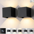 Nigaut Modern Outdoor Wall Light3000K 4000K 6500K 15W Aluminum Outdoor Sconce Lights for Porch with Adjustable Beam Angle LED Exterior/Interior Lighting Fixtures 2-Pack