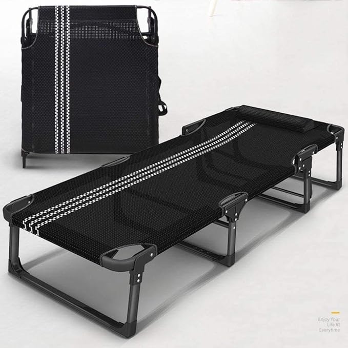 Deck Chair Deck Chair Folding Chair Single Bed Home Simple Lunch Bed Adult Portable Multifunction Outdoor Camping Lounger