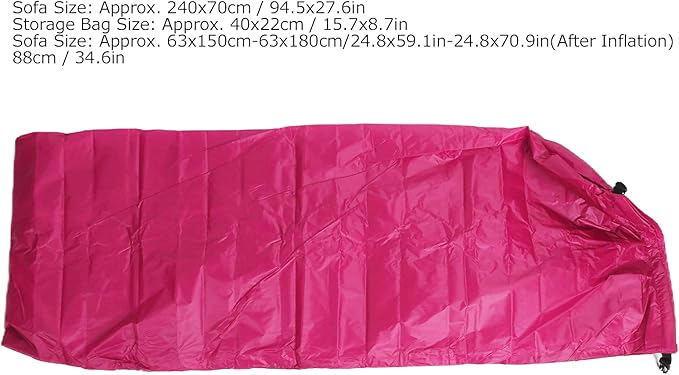 Inflatable Loungers Air Sofa Bed Portable Foldable Outdoor Air Sofa Camping Matress with Carry for Beach Pool Party Red