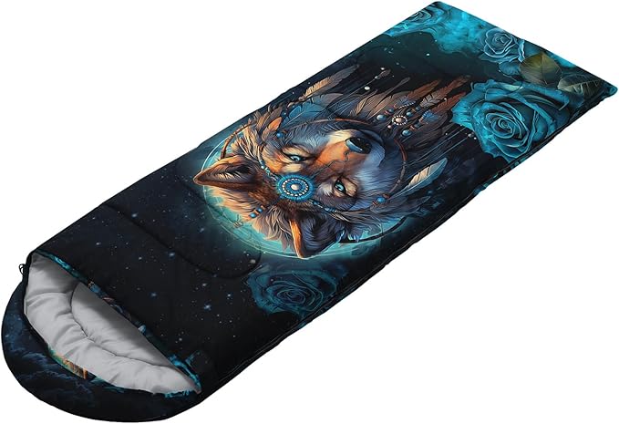 HOSIMA Dear Hunting Pattern Cold Weather Sleeping Bags for Kids AdultsBlack Light Weight Waterproof Sleeping Bags for Outdoors Hiking.