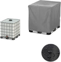 275-330 Gallon IBC Tote Cover IBC Tote Lid Heavy Duty Waterproof IBC Tote Lid Rain Barrel Cover Water Tank Cover Water Tote Cover IBC Cover(Gray350 Gallon)