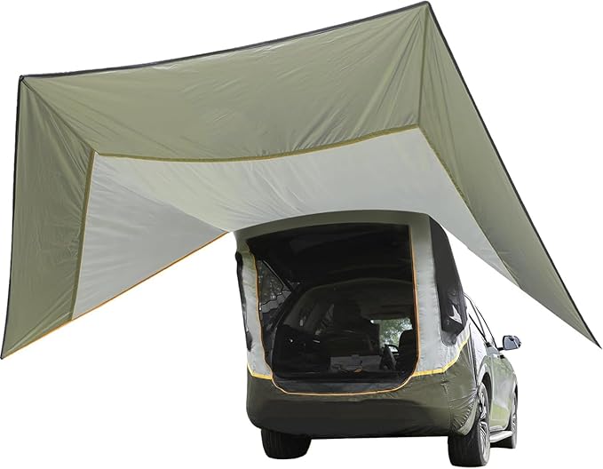 SUV Tent Car Awning UPF 50++ with Portable Waterproof Storage Bag Tear-Resistant Large Space Good Vision Smooth Ventilation Suitable for Outdoor Beach Camping Auto Canopy Shade…