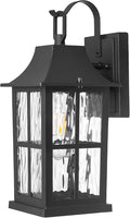 Outdoor Light Fixture IP44 Waterproof Rustproof Porch LightAluminum &amp Water Pattern Glass Exterior Sconce13-inch Black Outdoor Sconce Lights for Front Door Garage Patio (UL-Certified)