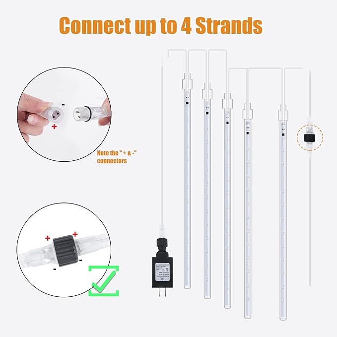 Brightown Christmas Lights Outdoor Meteor Shower Lights Outdoor 16 Inch 10 Tube 360 LED Icicle LightHanging Falling Rain Light for Tree Outside Holiday Xmas Decoration Purple