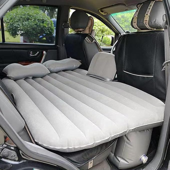 axGear Inflatable Car Travel Air Mattress Back Seat w/Pump 2 Air Pillows Car SUV Sleeping Mattress Universal Fit