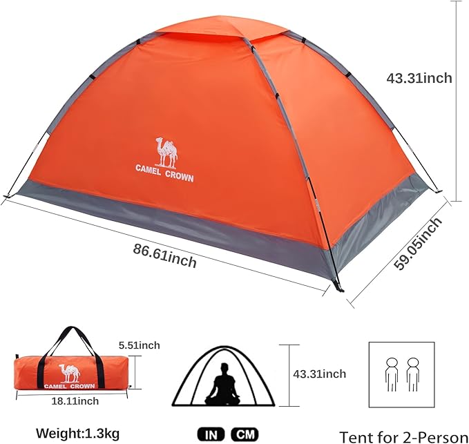 CAMEL CROWN Tents for Camping 2/3/4/5 Person Camping Dome Tent WaterproofSpacious Lightweight Portable Backpacking Tent for Outdoor Camping/Hiking