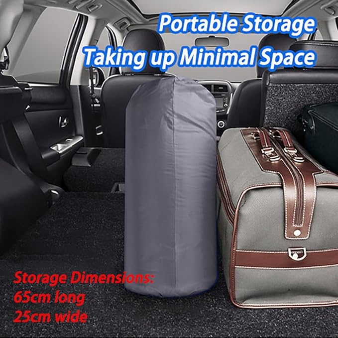 Self-Inflating Car Air Mattress for Subaru Outback 2010-2025 SUV 5-Seater 5cm Thick Portable Foldable Double/Single Bed for Camping TravelPolyester Fabric BlackGray