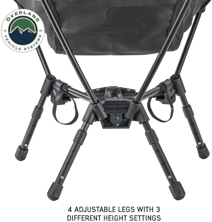 Overland Vehicle Systems Compact Camping Chair – Lightweight Folding Camp Chair with Collapsible Aluminum Frame