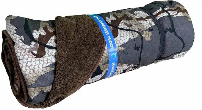 Rivers West Waterproof Blanket for Indoor and Outdoor Use 4 Way Stretchable Durbale and Packable (Widowmaker Brown 48x60)