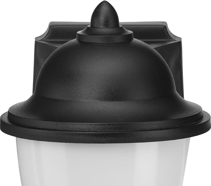 Progress Lighting Polycarbonate Outdoor 1-Light White Acrylic Shade Traditional Outdoor Wall Lantern Light Textured Black