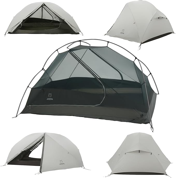 ATEPA Voyage 1-2 Person Backpacking Tent 4 Season Ultralight Camping Tent 4000mm Waterproof Double Layer Cold Wearther Easy Set Up Tent for Family Camp Hiking Hunting Outdoor Mountaineering Travel