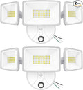 Onforu 60W LED Dusk to Dawn Outdoor Lighting2 Packs 6000LM Exterior Flood LightsIP65 Waterproof Outdoor 3 Adjustable Heads Photocell White Lights Fixture6500K Daylight White Floodlights(White)