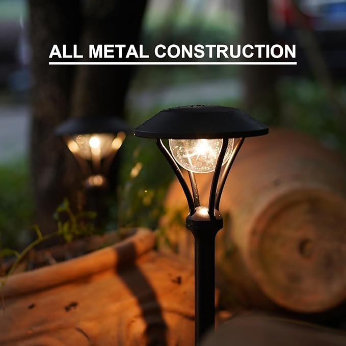 GOODSMANN Low Voltage Pathway Lights Landscape Lighting Outdoor Path Lights Wired LED 1W 60 Lumens 3000K Aluminum Housing Walkway Driveway Light with Stake Connector