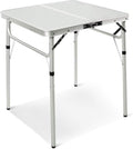 REDCAMP Small Square Folding Table 2 Foot Adjustable Height Portable Aluminum Camping Table Lightweight for Picnic Beach Outdoor Indoor White 24 x 24 inch