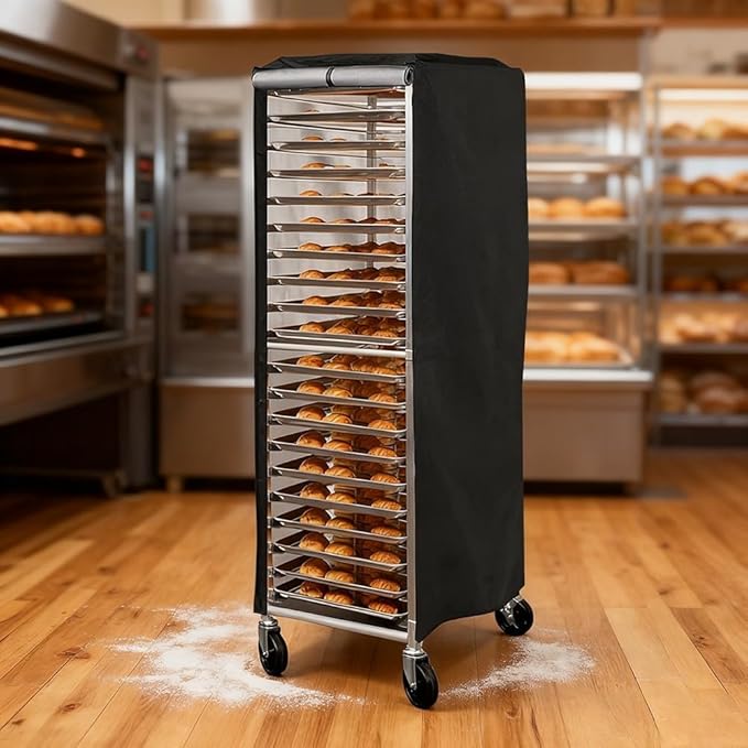 420D Polyester Bread Rack Cover with Ventilated Design Zipper and Space-saving Foldable Structure