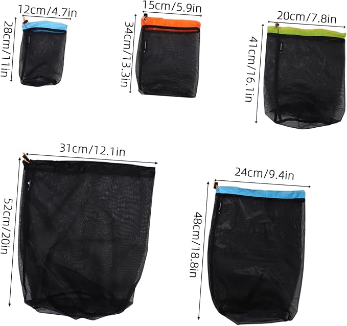 1 Set Travel Clothes Drawstring Bag Outdoor Camping Mesh Storage Sack for Lightweight Polyester Compact Design for and Use