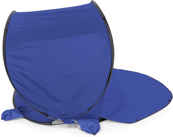 PICNIC TIME Manta Portable Beach Tent Fully-Assembled Pop Up Tent Beach Shade and Sun Shelter Instant Outdoor Shade with Carrying Bag for Outdoors and UPF50+ UV Protection (Blue)