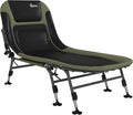Camping Cot for Adults Folding Bed with Soft Padded Cushions Headrest 180° Adjustable Reclining Lounger Heavy Duty and Portable with a 400 lbs. Capacity Dark Green