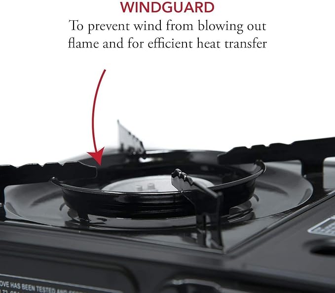 Gas One Portable Butane Camping Stove with Case: Automatic Ignition Precise Heat Control - Camping &amp Tailgating and Outdoor Cooking