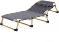 Portable Steel Foldable Camping Bed with Pillow Height Adjustable Folding Guest Bed Portable Camping Cot for Outdoor Office Comfortable
