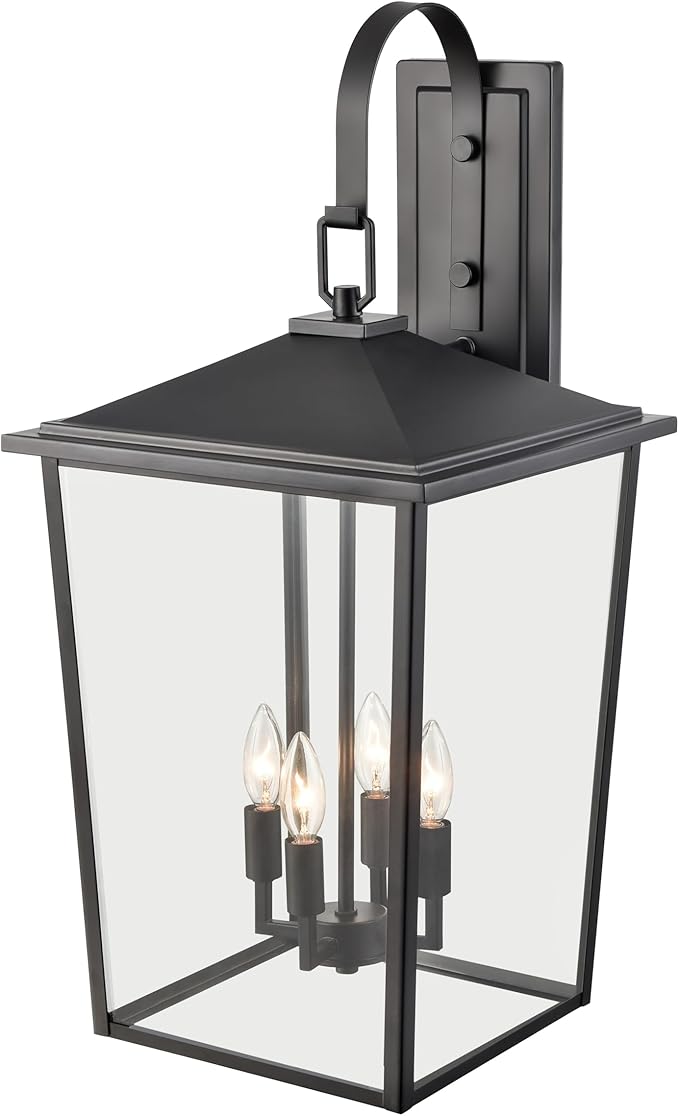 ML Lighting 2984-PBK Fetterton 4-Light Outdoor Wall Sconce in Powder Coated Black Finish