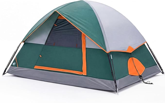 OLIXIS Camping Tent 2/4 Person Waterproof Windproof Dome Tent with Multi-Directional Ventilation Quick 5 Min Setup for Family Outdoor Backpacking Hiking