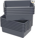 13 L Plastic Commercial Bus Box 12-pack Plastic Bus Bin Gray