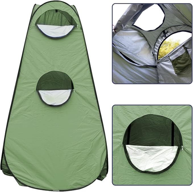 Portable Outdoor Camping Toilet Kit for AdultsPop Up Privacy Tent Camping Folding Toilet 30 Toilet Bags Washable Foldable for Travel RV Car Beach Hiking